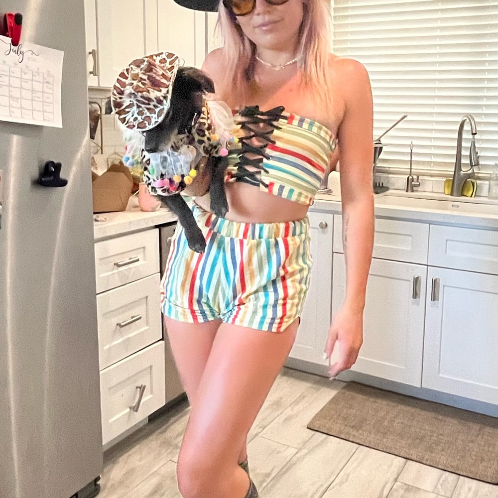 Rainbow Oh-Mighty set tie front